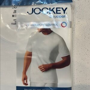 NWT-Jockey StayCool White Crew T-Shirt - White SIZE MEDIUM